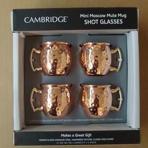 Cambridge Stainless Steel Copper Mini Moscow Mule Mug Shot Glasses.